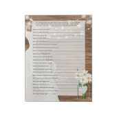 Vrijgezellenfeest in Rustic Wood String Lights Gam Notitieblok (Linkerzijde)