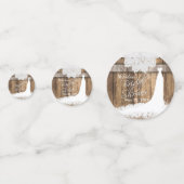 Vrijgezellenfeest in Rustic Wood & White Lace Confetti (Achterkanten)