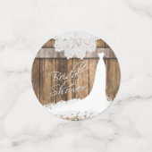 Vrijgezellenfeest in Rustic Wood & White Lace Confetti (Kleine voorkant)