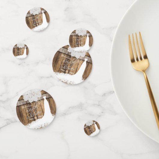 Vrijgezellenfeest in Rustic Wood & White Lace Confetti (Groep)