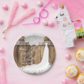 Vrijgezellenfeest in Rustic Wood & White Lace Papieren Bordje (Feest)