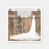 Vrijgezellenfeest in Rustic Wood & White Lace Servetten (Voorkant)