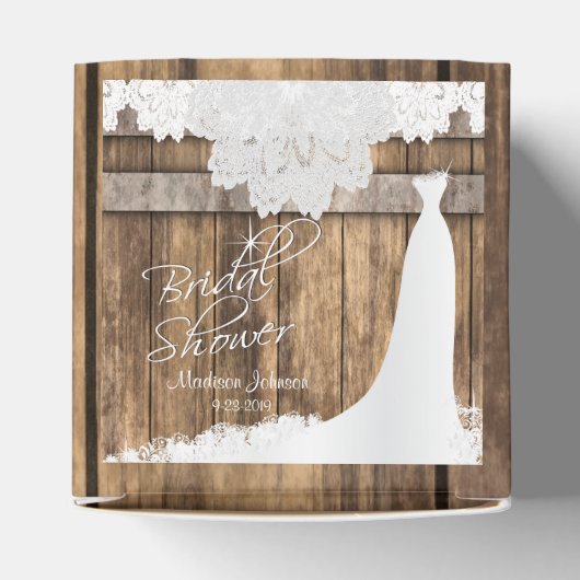 Vrijgezellenfeest in Rustiek Hout * Wit Kant Ontwe Bedankdoosjes (Bovenkant)