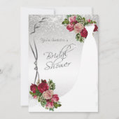 Vrijgezellenfeest in wit en zilver glitter kaart (Voorkant)