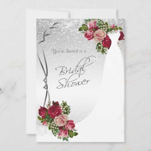 Vrijgezellenfeest in wit en zilver glitter kaart (Voorkant)