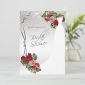 Vrijgezellenfeest in wit en zilver glitter kaart (Staand voorkant)