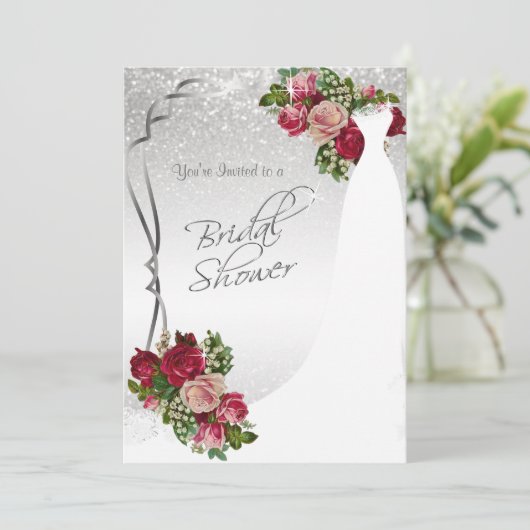 Vrijgezellenfeest in wit en zilver glitter kaart (Staand voorkant)