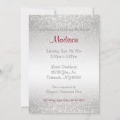 Vrijgezellenfeest in wit en zilver glitter kaart (Achterkant)