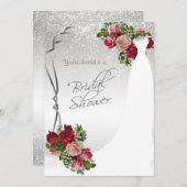 Vrijgezellenfeest in wit en zilver glitter kaart (Voorkant / Achterkant)