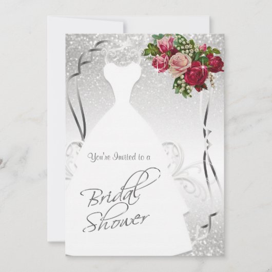 vrijgezellenfeest in witte en zilverglitter kaart (Voorkant)