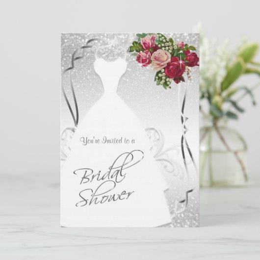 vrijgezellenfeest in witte en zilverglitter kaart (Staand voorkant)