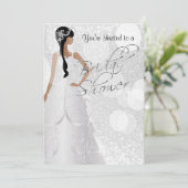 Vrijgezellenfeest in witte glitter uitnodiging (Staand voorkant)