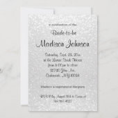 Vrijgezellenfeest in witte glitter uitnodiging (Achterkant)