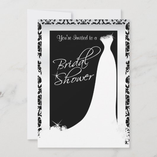 Vrijgezellenfeest in zwart-wit Damask Kaart (Voorkant)