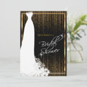 vrijgezellenfeest in zwarte & gouduitnodiging kaart (Staand voorkant)