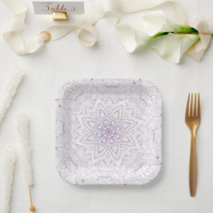 Vrijgezellenfeest ingewikkelde pastel roze & blauw papieren bordje