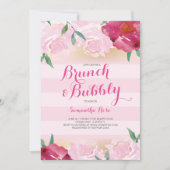 vrijgezellenfeest Invite, Brunch & Bubble Flowers Kaart (Voorkant)