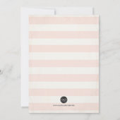 vrijgezellenfeest invite ~ Floral roze stripes Kaart (Achterkant)