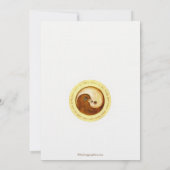VRIJGEZELLENFEEST INVITE gouden YinYang duiven Kaart (Achterkant)