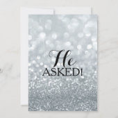 Vrijgezellenfeest Invite: Ze zei ja Silver Kaart (Achterkant)