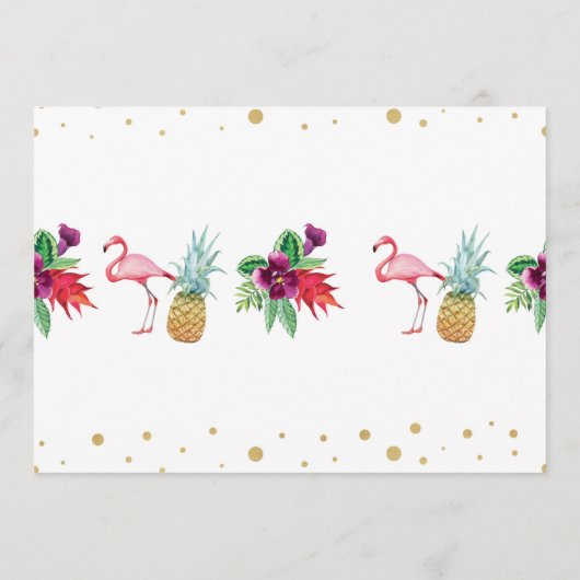 Vrijgezellenfeest Itinerary Aloha Flamingo Pineapp Programmakaart (Achterkant)