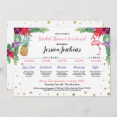 Vrijgezellenfeest Itinerary Aloha Flamingo Pineapp Programmakaart (Voorkant / Achterkant)