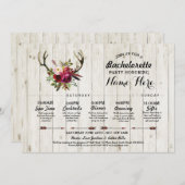 vrijgezellenfeest Itinerary Bachelorette Antler Ru Programmakaart (Voorkant / Achterkant)