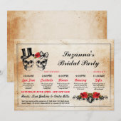 vrijgezellenfeest Itinerary Bachelorette Skulls Pl Kaart (Voorkant / Achterkant)