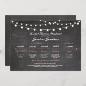 vrijgezellenfeest Itinerary Chalk Pink Bachelorett Programmakaart (Voorkant / Achterkant)