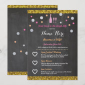 vrijgezellenfeest Itinerary Champagne Bachelorette Programmakaart (Voorkant / Achterkant)