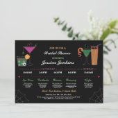 vrijgezellenfeest Itinerary Cocktail Halloween Inv Kaart (Staand voorkant)