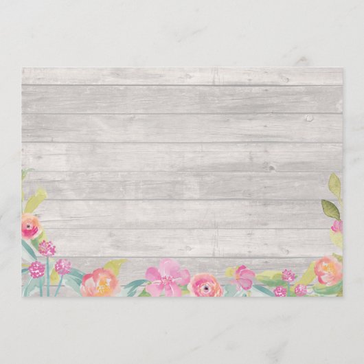 vrijgezellenfeest Itinerary Rustic Dinner Bachelor Programmakaart (Achterkant)