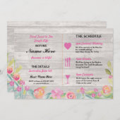 vrijgezellenfeest Itinerary Rustic Dinner Bachelor Programmakaart (Voorkant / Achterkant)