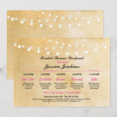 vrijgezellenfeest Itinerary Rustic Pink Bacheloret Kaart (Voorkant / Achterkant)