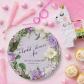 Vrijgezellenfeest ivoor n lavendel ivoor pioen kra papieren bordje (Feest)