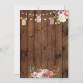 vrijgezellenfeest Jars Invite Rustic Wood Floral Kaart (Achterkant)