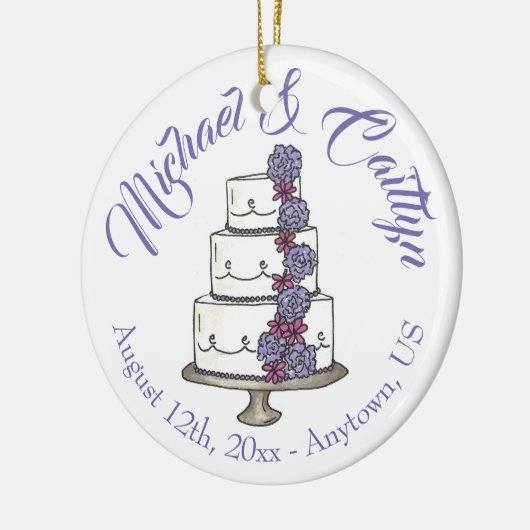 Vrijgezellenfeest Jubileum van gelaagde weddenscha Keramisch Ornament (Links)