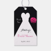 Vrijgezellenfeest Jurk en Rozen Bedankt Favor Cadeaulabel (Voorkant)