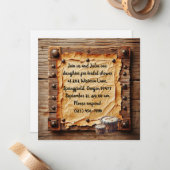 Vrijgezellenfeest-kaart Notitiekaartje (Voorkant / Achterkant in situ)