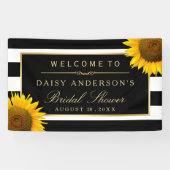 Vrijgezellenfeest Kassy Sunflower Black White Stri Spandoek (Horizontaal)