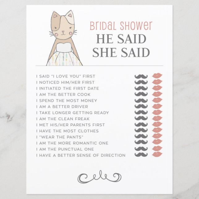 Vrijgezellenfeest Kat Thema zei dat ze Game zei (Voorkant)