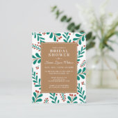 VRIJGEZELLENFEEST | Kerst Mistletoe & Holly Briefkaart (Staand voorkant)