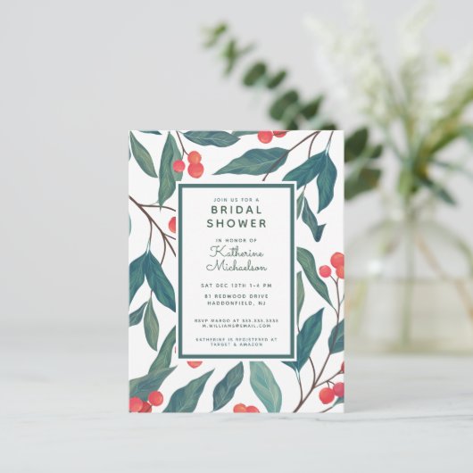 VRIJGEZELLENFEEST | Kerstfeestdag Floral Briefkaar Briefkaart (Staand voorkant)