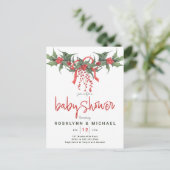 VRIJGEZELLENFEEST | Kerstfeestdag Holly Floral Briefkaart (Staand voorkant)