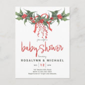 VRIJGEZELLENFEEST | Kerstfeestdag Holly Floral Briefkaart (Voorkant)