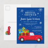 VRIJGEZELLENFEEST | Kerstmis met rode vrachtwagen Briefkaart (Voorkant / Achterkant)