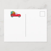 VRIJGEZELLENFEEST | Kerstmis met rode vrachtwagen Briefkaart (Achterkant)