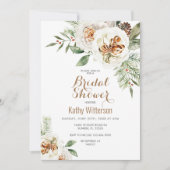 Vrijgezellenfeest Kerstmis, witte winterFloral Kaart (Voorkant)