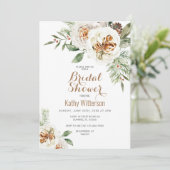 Vrijgezellenfeest Kerstmis, witte winterFloral Kaart (Staand voorkant)