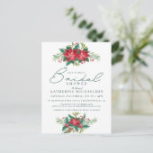 VRIJGEZELLENFEEST | Kerstpasta Poinsettia Floral Briefkaart (Staand voorkant)